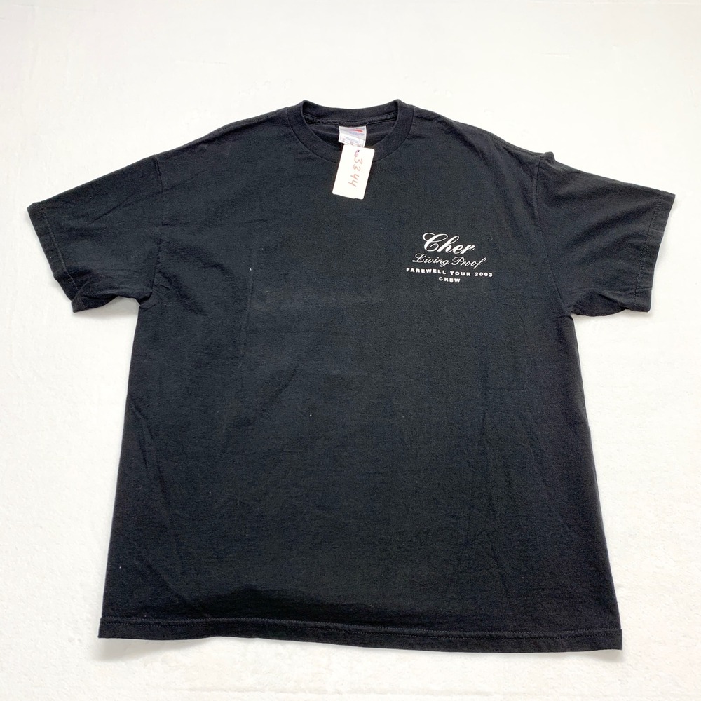 Tennessee River Cher Living Proof Farewell Tour 2003 Crew‎ Shirt Mens XL Blk Y2K